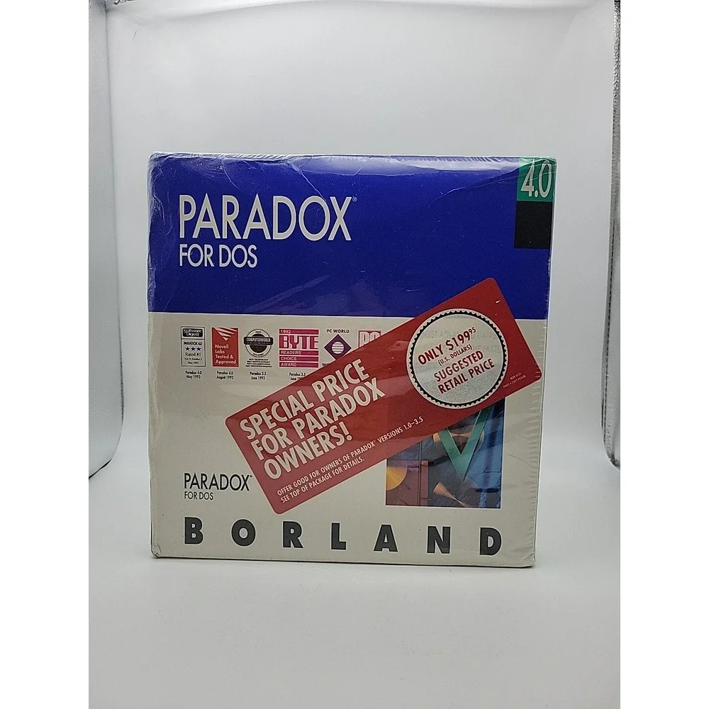 Vintage Borland Paradox for DOS 4.0 database software 3.5